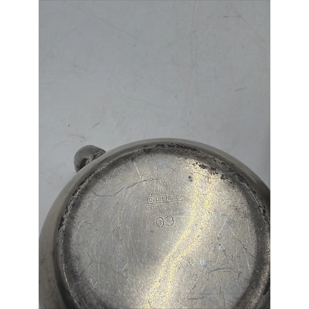 Antique/Vintage Old English Genuine Pewter Creamer and Sugar Bowl